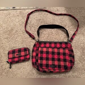 Vera Bradley Red and Black Plaid Crossbody Bag